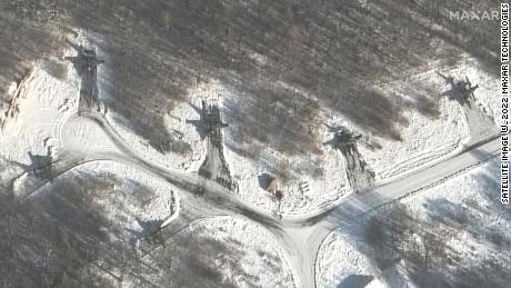 SU-25 aircraft are seen at the Luninets airfield on Saturday.