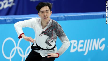 Zhou in action during the team event.