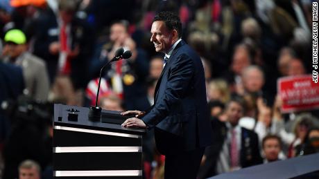 Peter Thiel delivered a speech at the 2016 Republican National Convention.