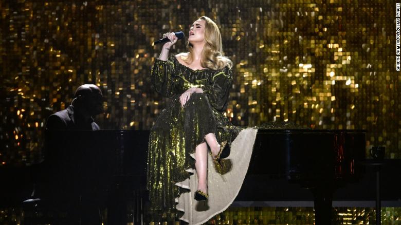 Adele returns to the stage at the Brit Awards