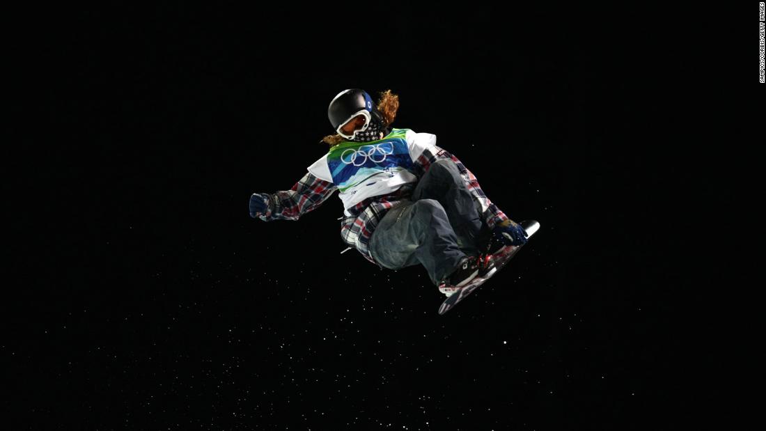 White competes on the halfpipe at the 2010 Winter Olympics in Vancouver, British Columbia.