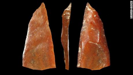 These Neronian stone tools were made by early modern humans who lived in Grotte Mandrin. 