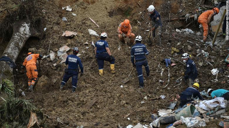 Search efforts resume in Colombia after landslide kills 15, injures dozens