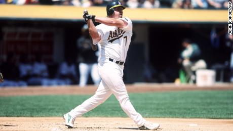 Jeremy Giambi, seen here with the Oakland A&#39;s in 2002, has died at 47.