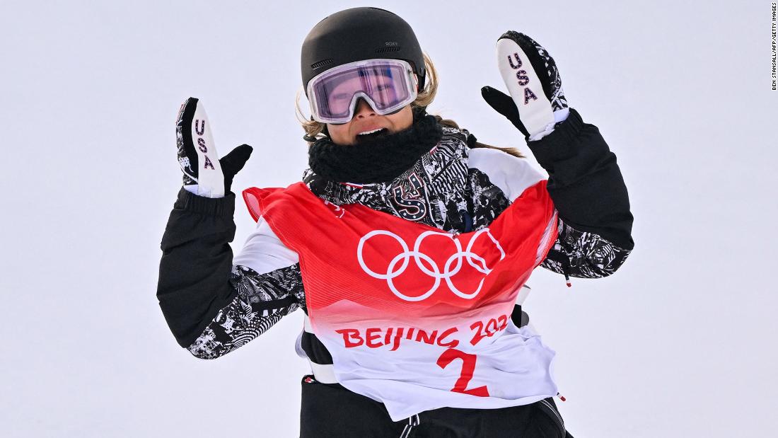 American snowboarding star Chloe Kim reacts after &lt;a href=&quot;https://www.cnn.com/world/live-news/beijing-winter-olympics-02-10-22-spt/h_22d233fce7f479733a18aec4faaf56ed&quot; target=&quot;_blank&quot;&gt;her first of three runs&lt;/a&gt; in the halfpipe finals on February 10. She nailed every trick and posted a huge score of 94. It turned out to be the winning run. Kim also won halfpipe gold in 2018.
