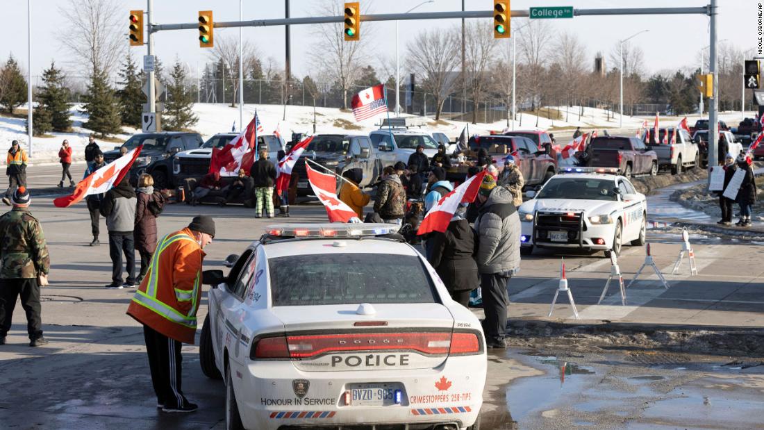 Access to three US-Canada border crossings cut off by trucker protest blockades – CNN
