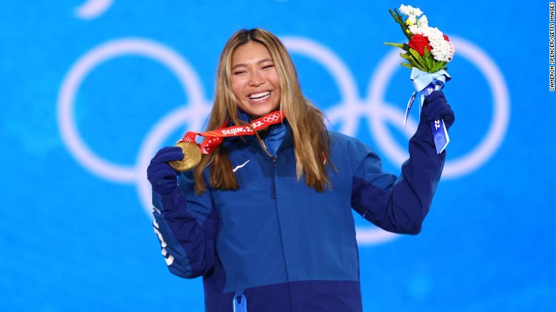 Chloe Kim of Team USA won her second gold medal this year for her women&#39;s halfpipe performance. 