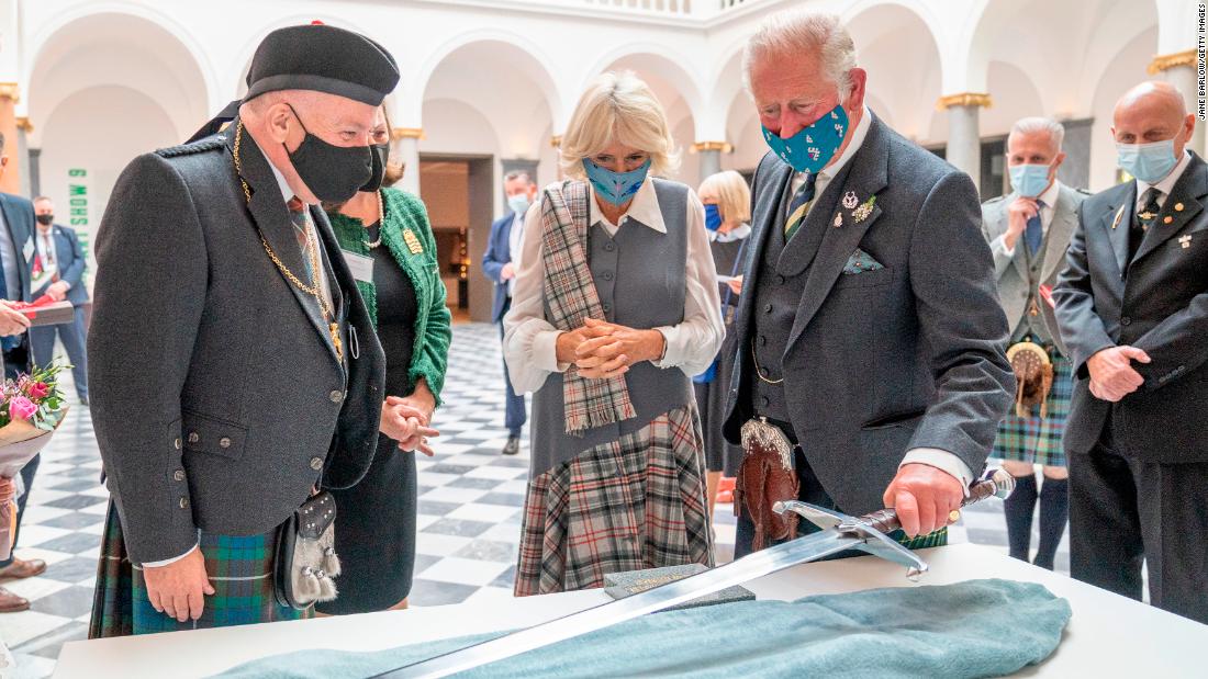 Charles and Camilla officially open the redeveloped Aberdeen Art Gallery in Scotland in September 2021.