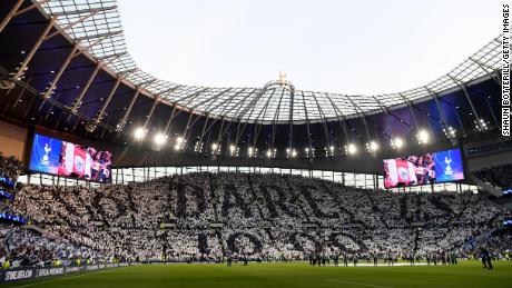 Spurs fans welcome their team prior to the UEFA Champions League Semi Final first leg match between Tottenham Hotspur and Ajax at at the Tottenham Hotspur Stadium on April 30, 2019 in London, England. 