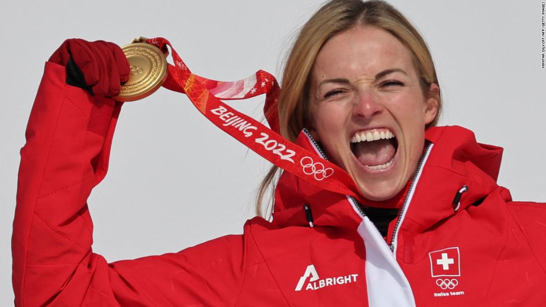 Swiss skier Lara Gut-Behrami celebrates with her gold medal after &lt;a href=&quot;https://www.cnn.com/world/live-news/beijing-winter-olympics-02-11-22-spt/h_184f7fab8796a9792844c05daffbd34e&quot; target=&quot;_blank&quot;&gt;winning the super-G&lt;/a&gt; on February 11. It was the third Olympic medal of her career but her first gold.