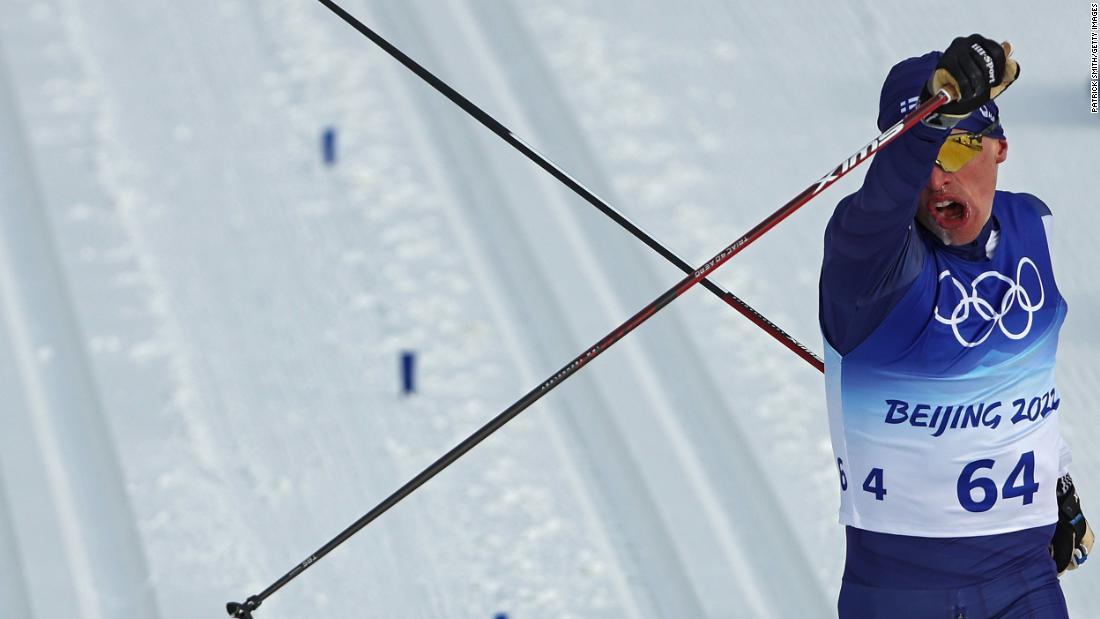 Finnish cross-country skier Iivo Niskanen reacts after&lt;a href=&quot;https://www.cnn.com/world/live-news/beijing-winter-olympics-02-11-22-spt/h_18d661345e8fb473c71d9d01be5d823e&quot; target=&quot;_blank&quot;&gt; winning the classical 15-kilometer race&lt;/a&gt; on February 11.