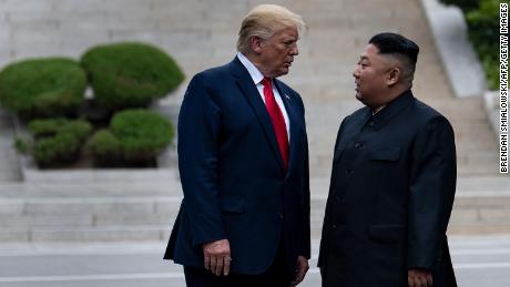 President Donald Trump and North Korea&#39;s leader Kim Jong-un in June 2019, in Panmunjom, Korea.
