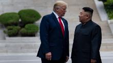 President Donald Trump and North Korea&#39;s leader Kim Jong-un in June 2019, in Panmunjom, Korea.