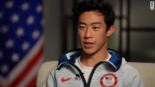 Nathan Chen reacts to winning his first Olympic gold 