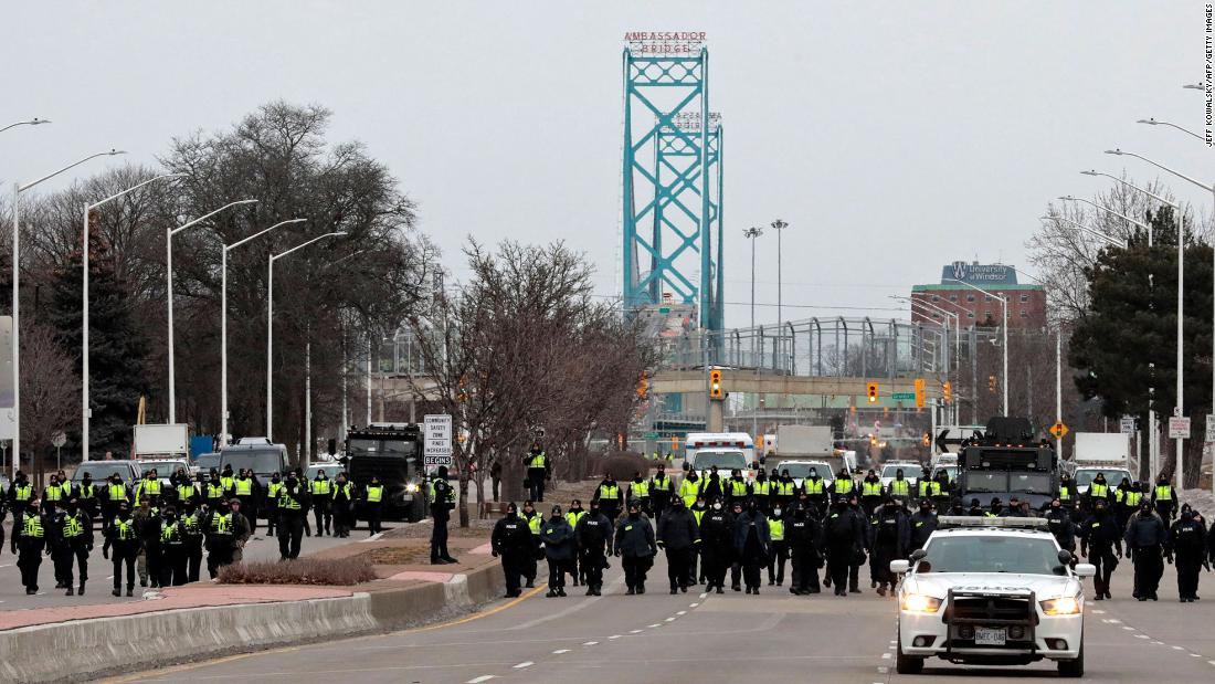 A vital US-Canadian border crossing reopens after trucker blockade of Ambassador Bridge is cleared