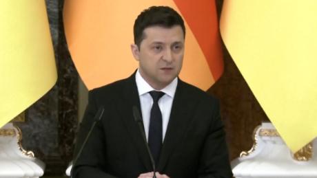 Ukrainian President Volodymyr Zelensky, speaking this week about his country & # 39 ;s ambitions to join NATO.