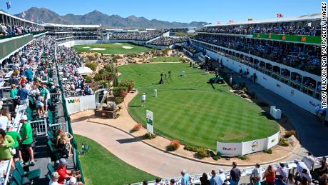 A general view of the 16th hole during the third round of the Phoenix Open.