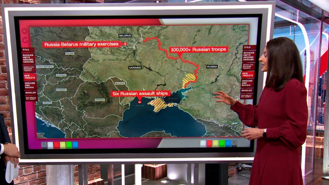 VIDEO: Map shows Russian forces surrounding Ukraine on three sides – CNN Video