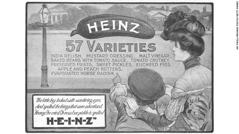 A 1902 advertisement for Heinz with the &quot;57 varieties&quot; slogan.