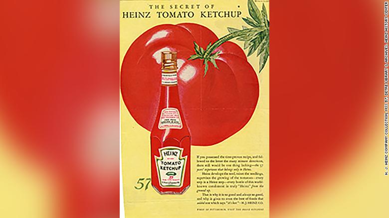 A magazine advertisement for Heinz ketchup from 1927.