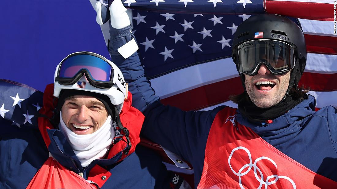 Silver medalist Nick Goepper, left, and gold medalist Alex Hall — two freestyle skiers from the United States — celebrate after &lt;a href=&quot;https://www.cnn.com/world/live-news/beijing-winter-olympics-02-16-22-spt/h_5d43f438cc175be17236e4427776a0b7&quot; target=&quot;_blank&quot;&gt;the slopestyle final&lt;/a&gt; on February 16. Hall&#39;s gold was the first of his career, while it was Goepper&#39;s second straight silver in the event. 