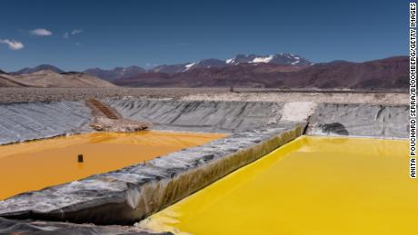 Lithium for batteries is extracted through evaporation in a brine pool in Argentina. This pool is owned by a subsidiary of Neo Lithium, which a Chinese company purchased.