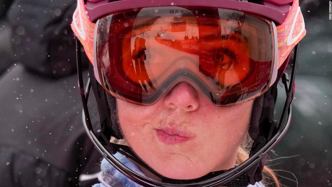 American skier Mikaela Shiffrin reacts after &lt;a href=&quot;https://www.cnn.com/2022/02/17/sport/mikaela-shiffrin-ski-beijing-olympics-combined-crash-spt-intl/index.html&quot; target=&quot;_blank&quot;&gt;falling in the slalom portion&lt;/a&gt; of the combined event on February 17. It was the third event of these Olympics that Shiffrin was unable to finish. She also fell in the giant slalom and missed a gate in the standalone slalom event.