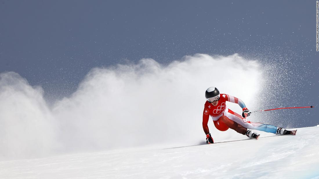 Swiss skier Michelle Gisin competes in the downhill portion of the combined event, &lt;a href=&quot;https://www.cnn.com/world/live-news/beijing-winter-olympics-02-17-22-spt/h_7aef567855037502ceb1dd99d6ef8809&quot; target=&quot;_blank&quot;&gt;which she won for the second straight Olympics.&lt;/a&gt; Gisin was 12th after the downhill but dominated in the slalom to move into first.