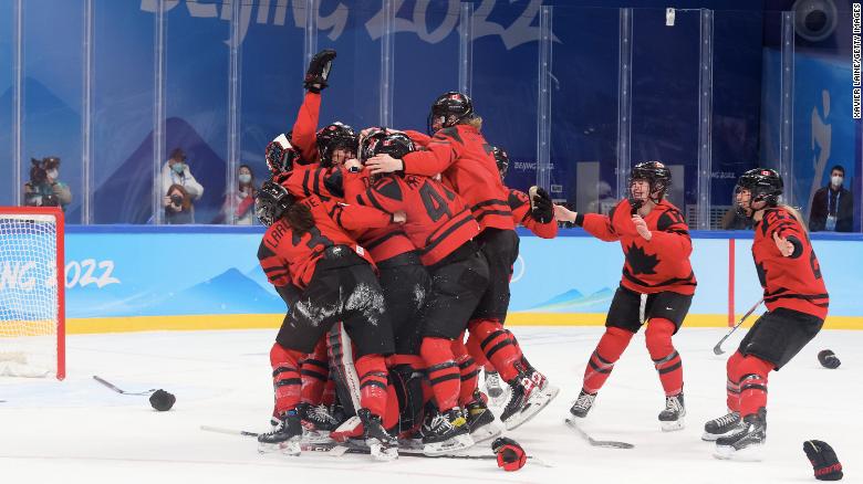 ‘This is redemption’: Canada celebrates winning women’s hockey gold with victory over Team USA