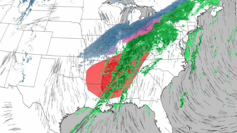 A dynamic winter storm is developing with snow, ice, flooding, extreme winds and the threat of tornadoes