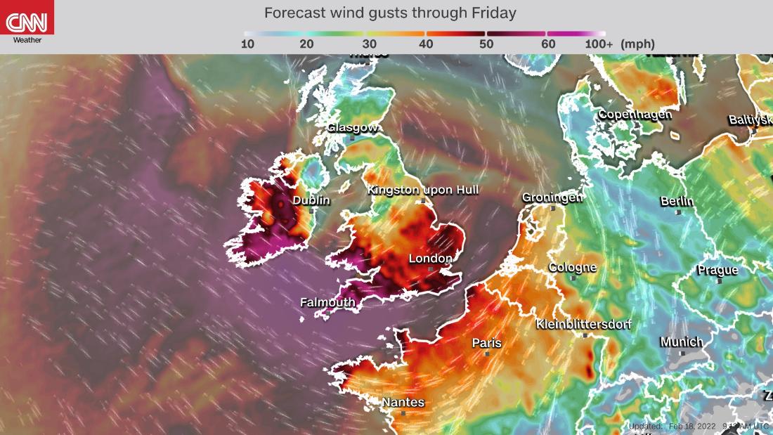 Forecast update: Storm Eunice brings high winds to the UK, red warnings in effect – CNN Video