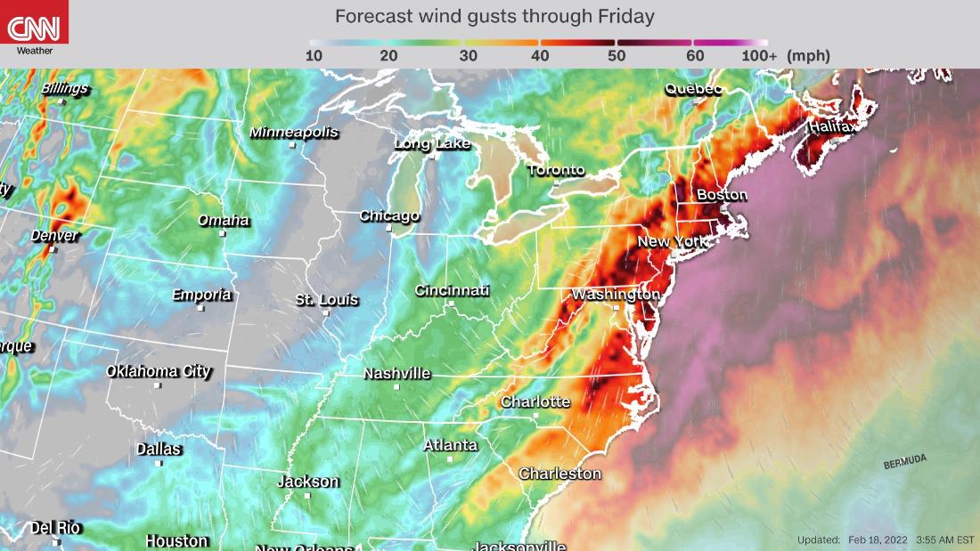 Weather forecast: High winds and cold temperatures for millions across Eastern US – CNN Video