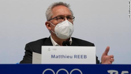 Court of Arbitration for Sport (CAS) Director-General Matthew Reeb speaks during a press conference at the 2022 Winter Olympics in Beijing on February 14, 2022.