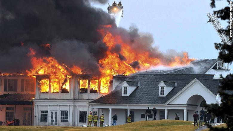 Fire erupts at Oakland Hills Country Club, former PGA host course