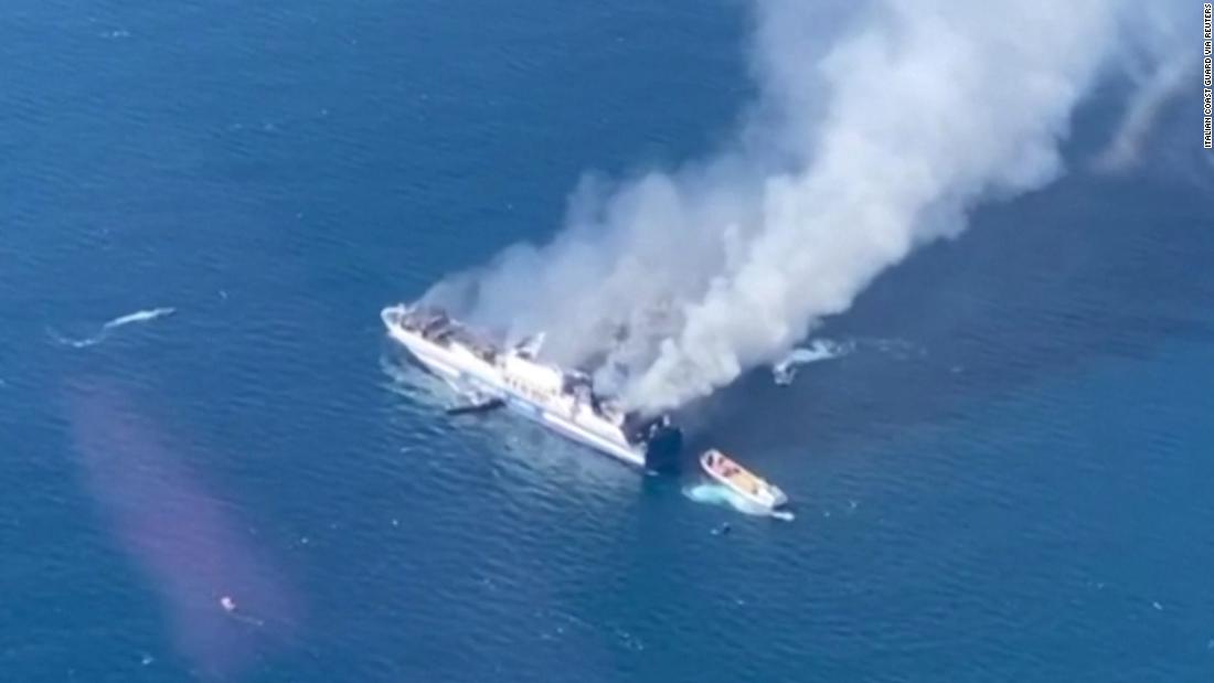 Video: Flames engulf passenger ferry in Greece – CNN Video