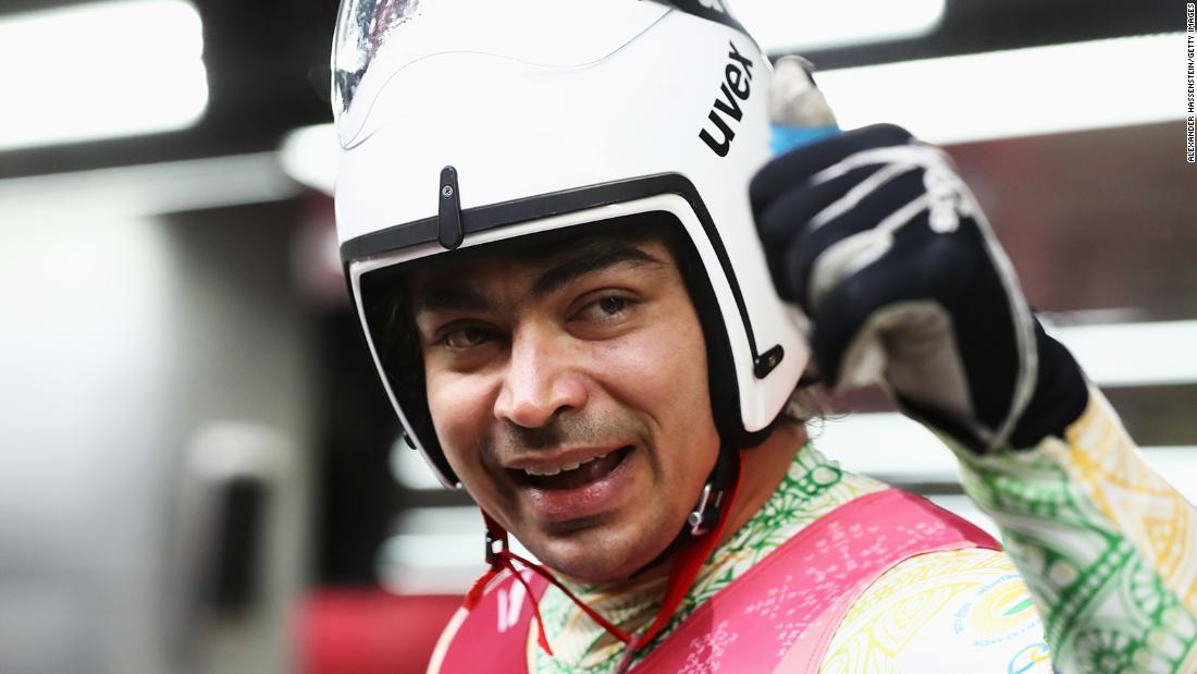 Shiva Keshavan of India reacts following run 3 during the Luge Men&#39;s Singles on day two of the PyeongChang 2018 Winter Olympic Games. 