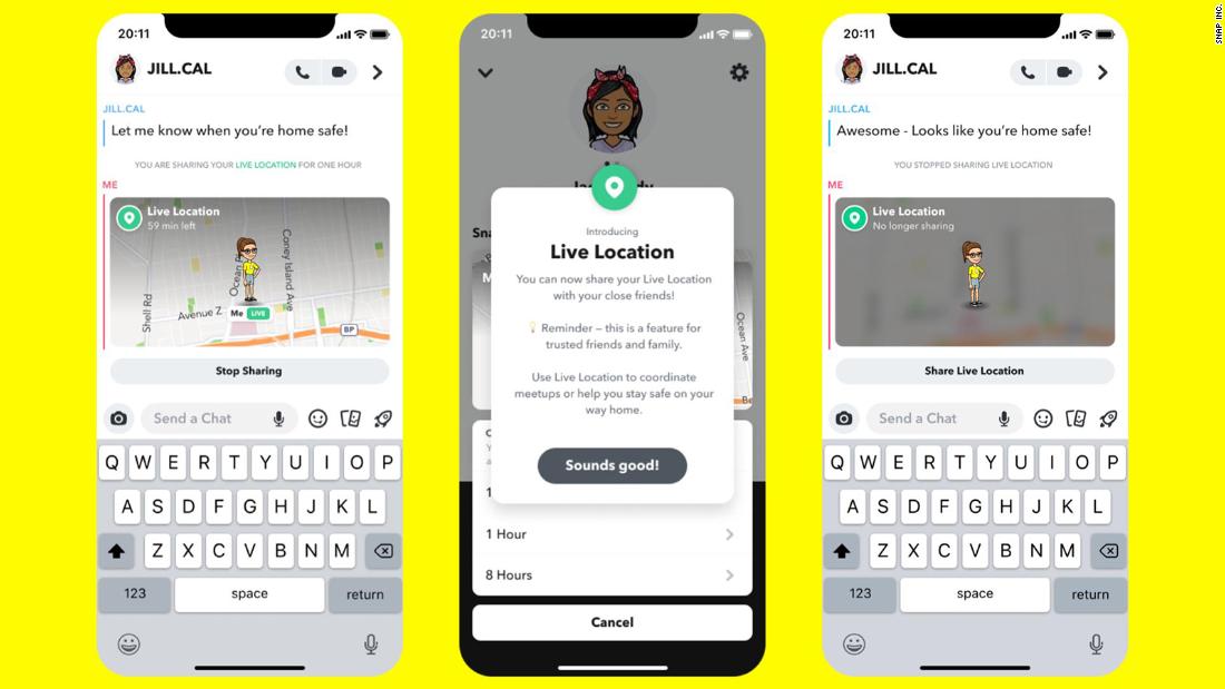 Snapchat launches a real-time location sharing feature – CNN