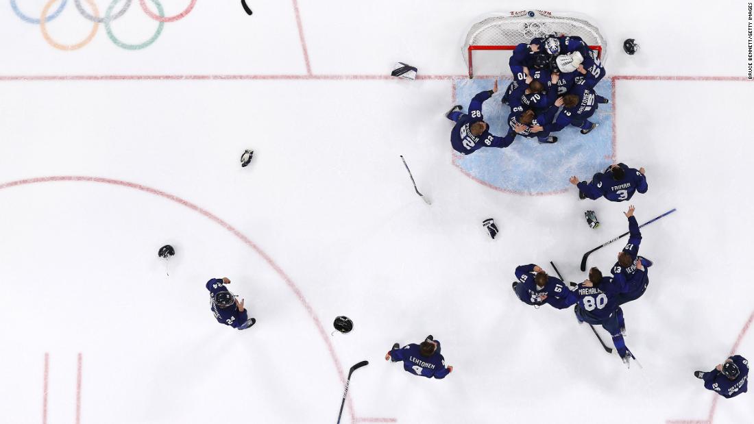 Finnish hockey players celebrate after &lt;a href=&quot;https://www.cnn.com/world/live-news/beijing-winter-olympics-02-20-22-spt/h_94a648690d62e878f575425a9c226f9e&quot; target=&quot;_blank&quot;&gt;they defeated the Russian Olympic Committee team 2-1 in the gold-medal game&lt;/a&gt; on February 20. It&#39;s the first Olympic gold for Finland in men&#39;s hockey.