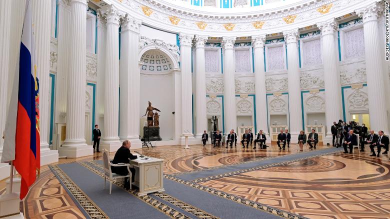 Russian President Vladimir Putin chairs a meeting of the Security Council on Monday.