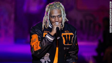 Lil Durk performs at the runway show for PrettyLittleThing x Teyana Taylor at New York Fashion Week on September 9, 2021. 