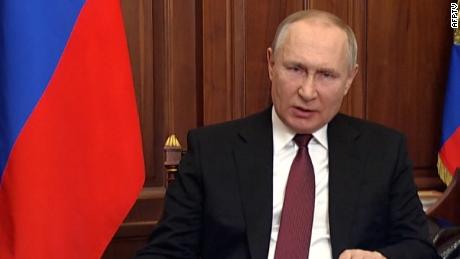 Russian President Vladimir Putin & # 39; s speech was broadcast minutes before the bombardment began. 