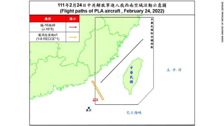 Taiwan warns Chinese aircraft in its air defense zone