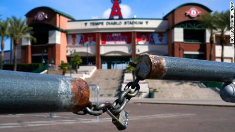 Spring training games would normally be played now at the Los Angeles Angels&#39; Tempe Diablo Stadium. 