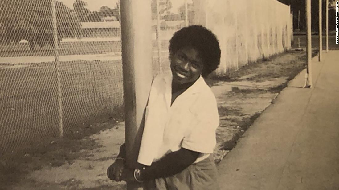 Jackson poses for a high school yearbook photo in 1985. She attended Miami Palmetto Senior High School.