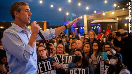 Texas Democratic gubernatorial candidate Beto O&#39;Rourke speaks during the &quot;Keeping the Lights On&quot; campaign rally on February 15, 2022 in Houston, Texas.