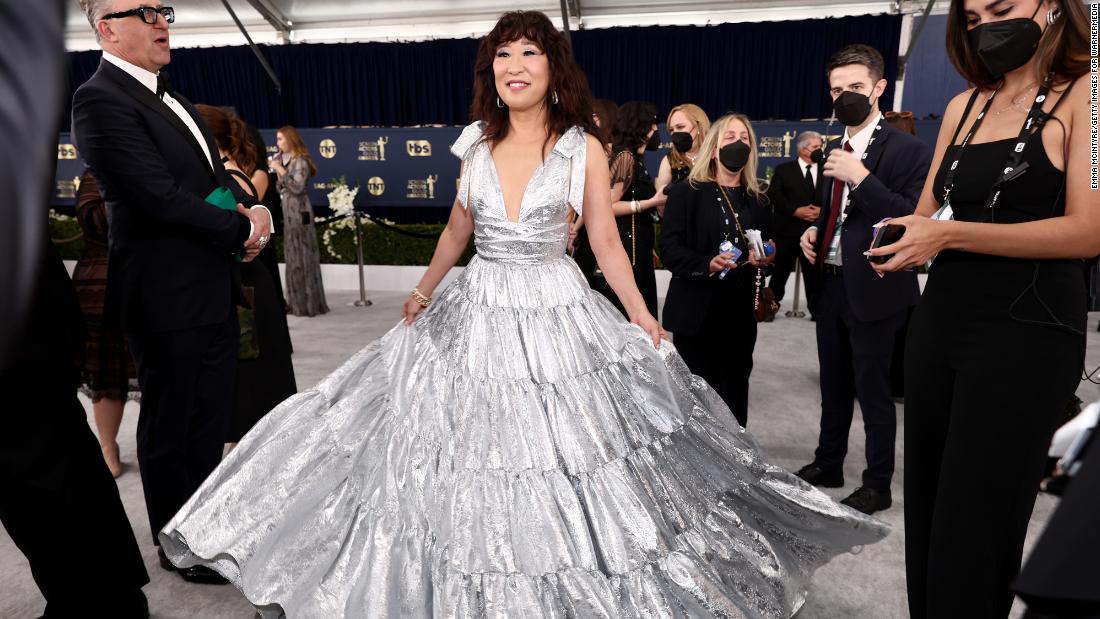 &quot;The Chair&quot; star Sandra Oh hits the silver carpet.