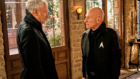 John de Lancie as Q and Patrick Stewart as Jean-Luc Picard in &#39;Star Trek: Picard&#39; (Trae Patton/Paramount+).