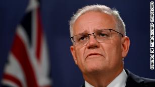 Australian Prime Minister Scott Morrison speaks at a press conference in Sydney, Thursday, Feb. 24, 2022.