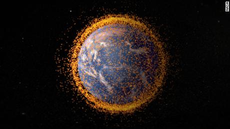 An illustration of orbital space debris. Space debris tracking software attempts to keep tabs on the hundreds of thousands of traceable pieces of debris flying uncontrolled through Earth&#39;s orbit.