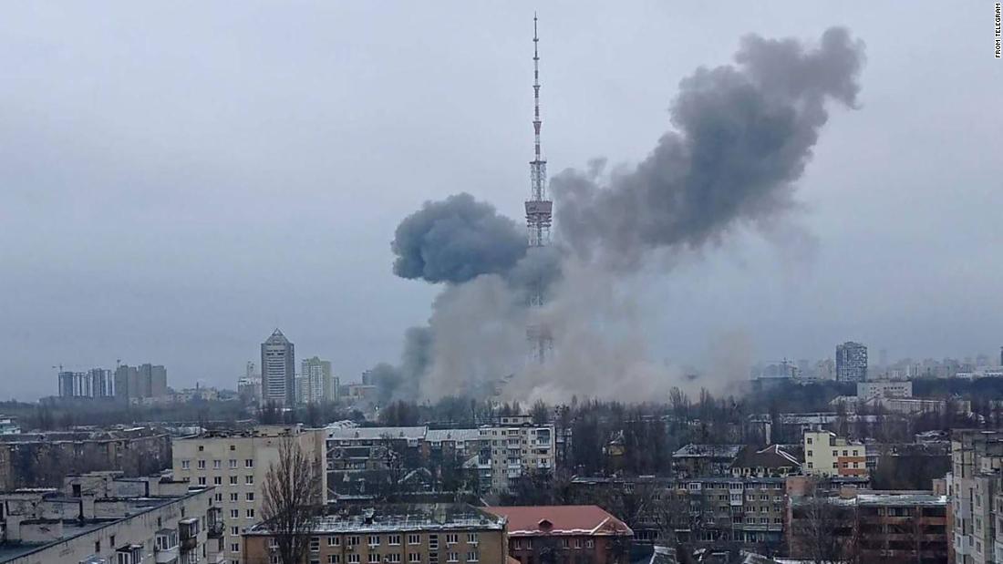 Watch Video Shows Russian Military Strike On Tv Tower Near Kyiv Cnn Video 0857